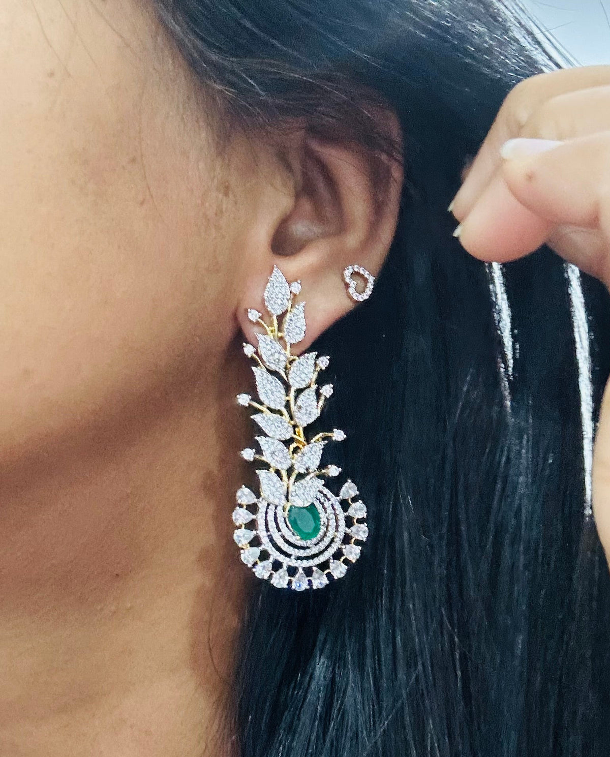 Royal Leaf Drop Earrings