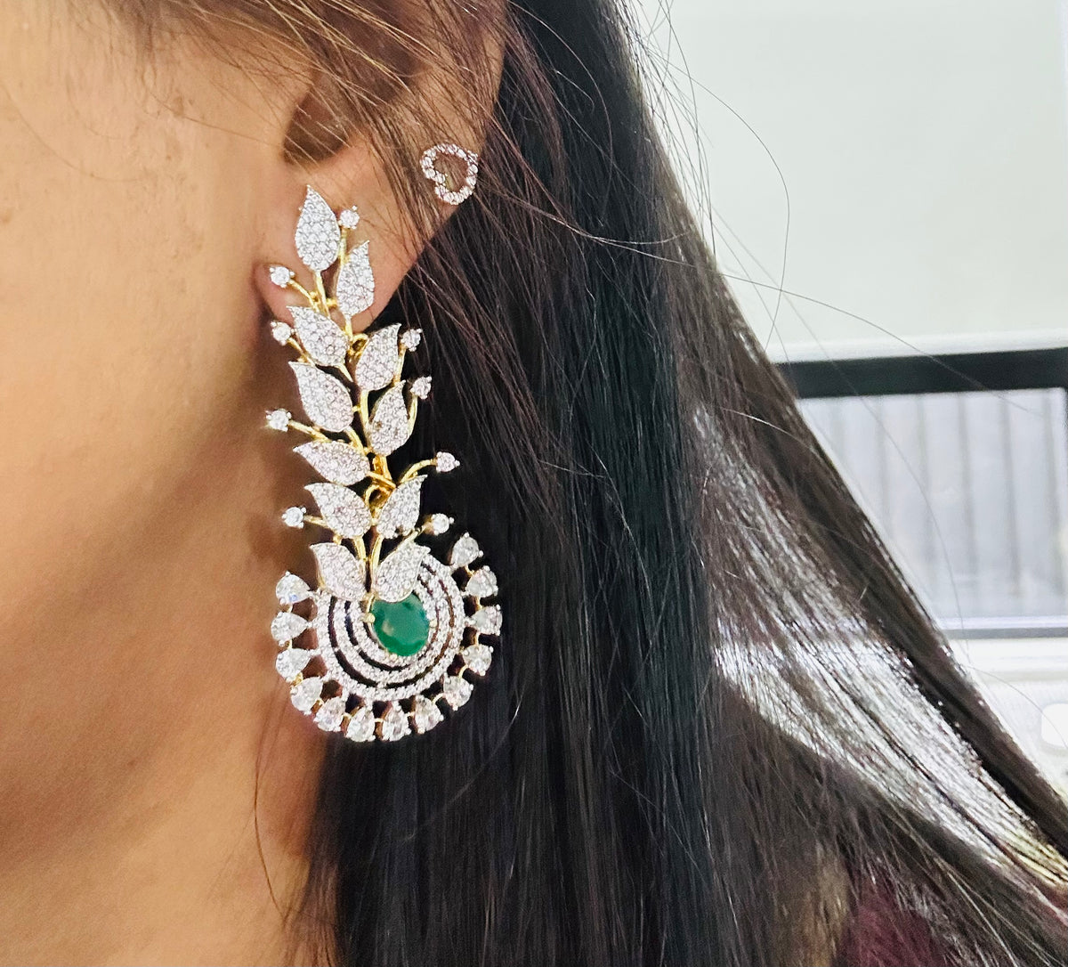 Royal Leaf Drop Earrings