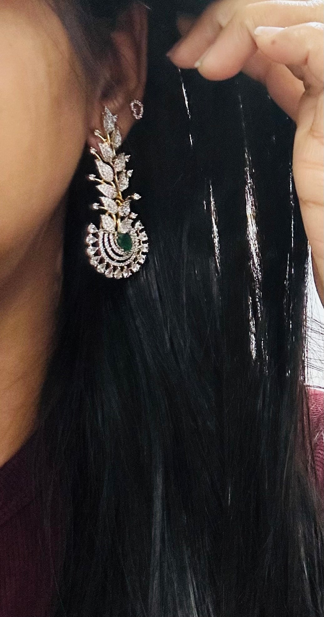 Royal Leaf Drop Earrings
