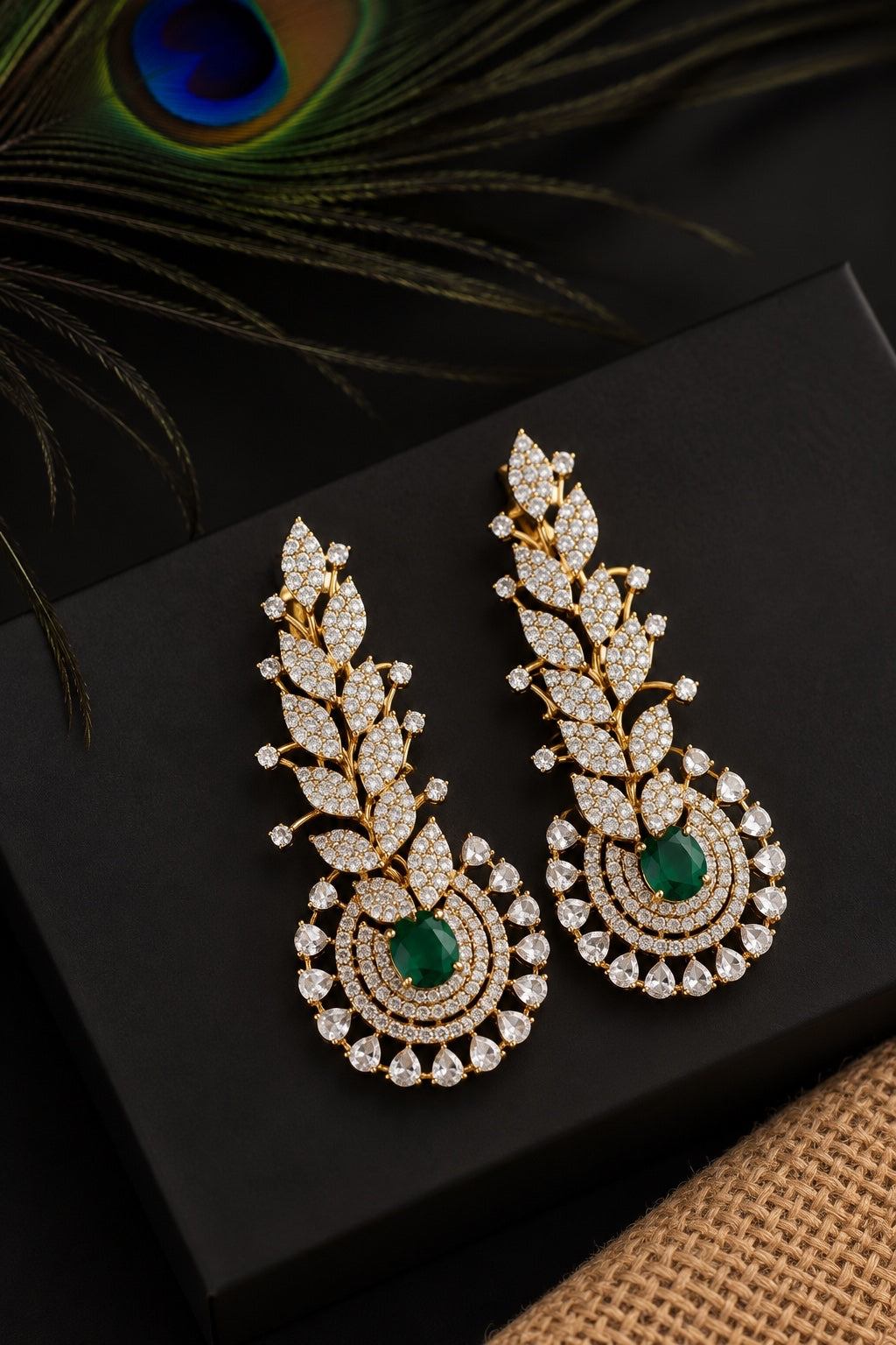 Royal Leaf Drop Earrings